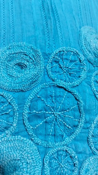Vestido Bohemio Azul Turquesa con Detalles crochet