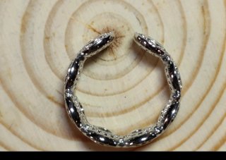 Anillo Abierto Baño Oro Blanco Circonitas Talla 7