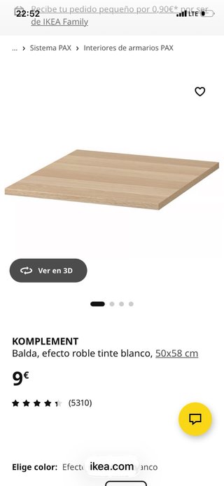 Balda efecto roble tinte blanco IKEA