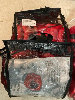Kit Boxeo Guantes y Protector Bucal Rojo