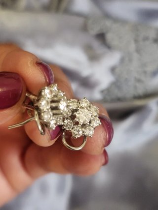Pendientes Oro Blanco Diamantes Naturales