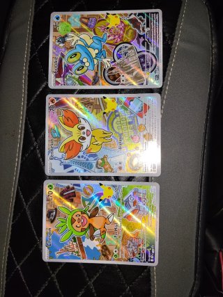 Lote 3 Cartas Pokémon: Froakie, Fennekin, Chespin