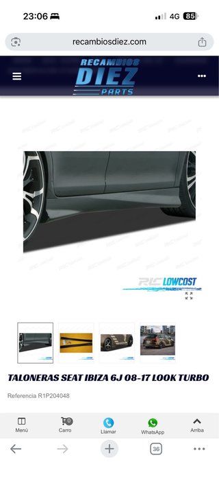 Taloneras  blancas Seat Ibiza 6J Look Turbo