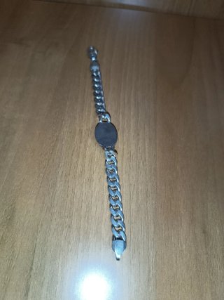 Bracciale unisex maglia groumette con pietra
