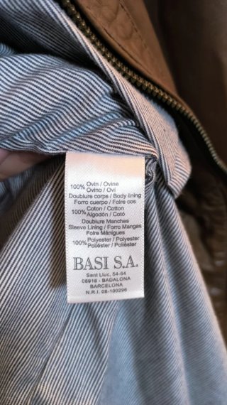 Lacoste - Chaqueta de 100% Piel de Cordero