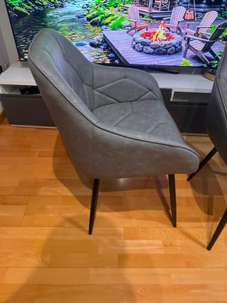 Juego de 2 sillas de comedor cuero sintético,
