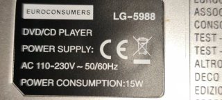 Reproductor DVD LG 5988