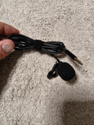 Microfone Lapela Com Fio Preto