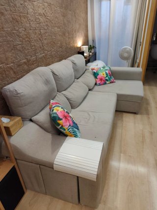 Sofá Cama Chaiselongue Beige