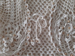 Chaqueta Crochet Blanca Perlas