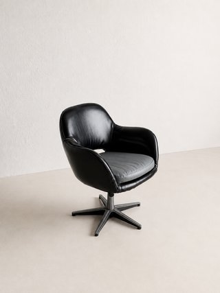 Sillas de oficina vintage cuero negro