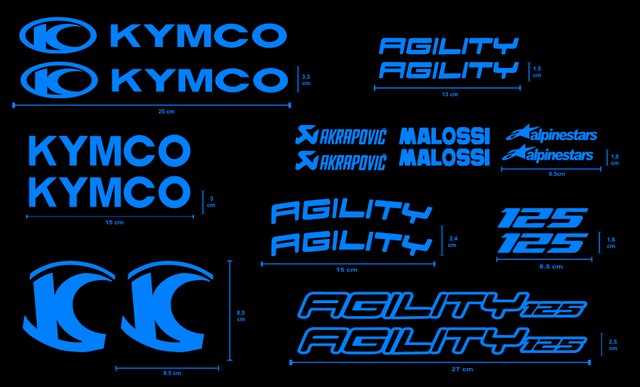 Pegatinas Kymco Agility 125 Akrapovic Malossi