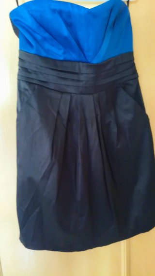 Vestido fiesta azul y negro