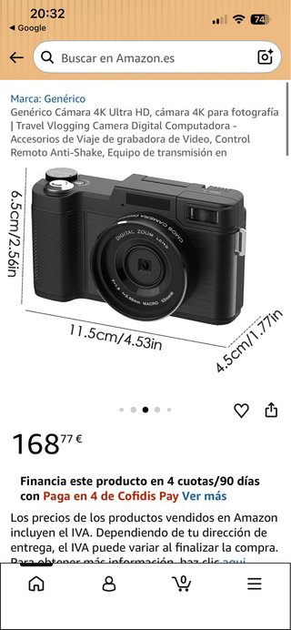 Cámara Digital 4K con Micrófono y Trípode