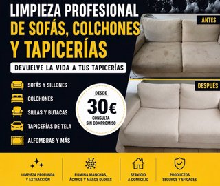 Limpieza de sofás y tapicerías a domicilio