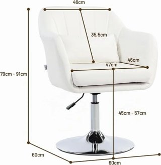 Butaca HOMCOM blanca giratoria ajustable