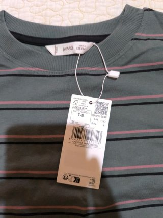 Camiseta Mango Rayas Talla 7-8 Años Niños