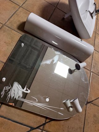Lavabo de cerámica blanco