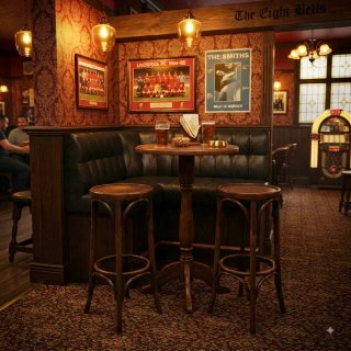 Taburetes en madera Vintage Estilo Pub Inglés