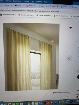 Cortinas de algodón a rayas amarillas