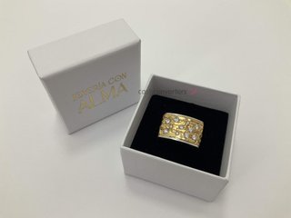 anillo oro 18k con piedra t. 14 (17,2 mm)