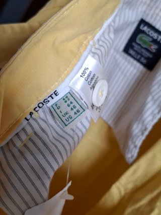 Pantalones Chinos Algodón Lacoste Amarillos