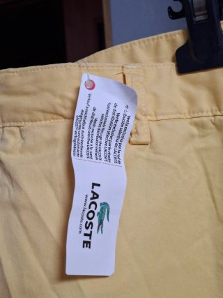Pantalones Chinos Algodón Lacoste Amarillos