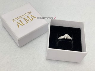 anillo oro 18k con piedra con diamante