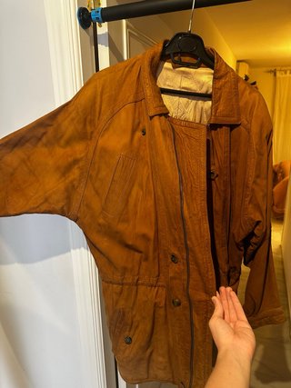 Chaqueta de piel vintage marrón