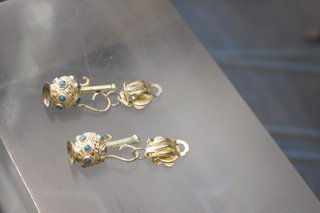 02. Pendientes bereberes en plata y turquesa.