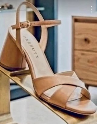 Sandalias Tacón Ancho Camel T38