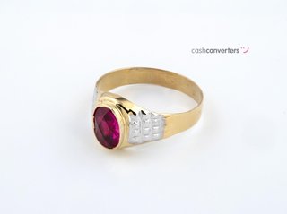 sello oro 18k con piedra con espinela