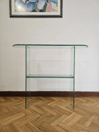 Mesa estantería recibidor de cristal