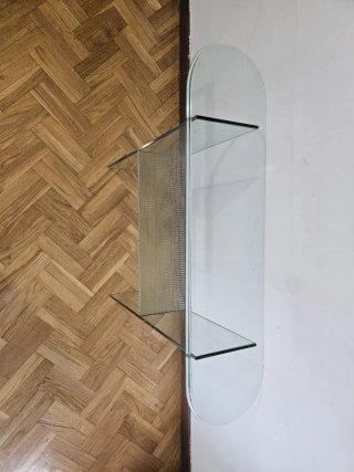 Mesa estantería recibidor de cristal