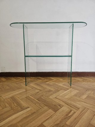 Mesa estantería recibidor de cristal