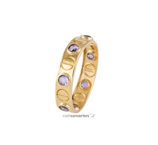 anillo oro 18k con piedra con amatista