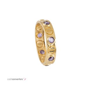 anillo oro 18k con piedra con amatista