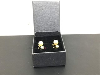 pendientes oro 18k con piedra con perla,diamante