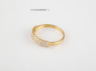 anillo oro 18k con piedra con circonita t. 15 (17,52 mm)