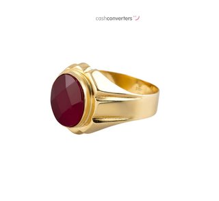 sello oro 18k con piedra con espinela