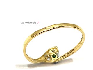 anillo oro 18k con piedra con circonita