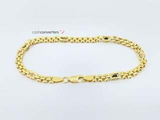 pulsera oro 18k con piedra con circonita,zafiro
