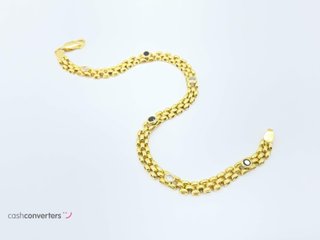 pulsera oro 18k con piedra con circonita,zafiro