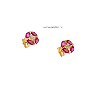 pendientes oro 18k con piedra con circonita