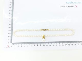 collar oro 18k con piedra con diamante,perla 20cm