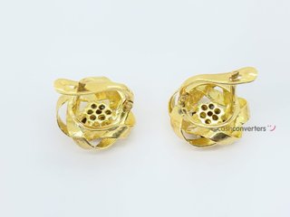 pendientes oro 18k con piedra con circonita