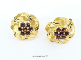 pendientes oro 18k con piedra con circonita