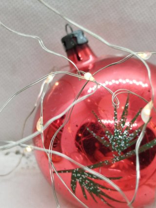 Palline Natale Vintage Vetro Set 4 Pz