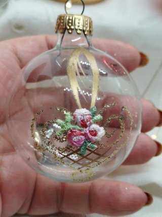 Palline Natale Vintage Vetro Set 4 Pz