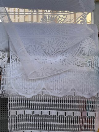Cortinas de encaje estores blancas